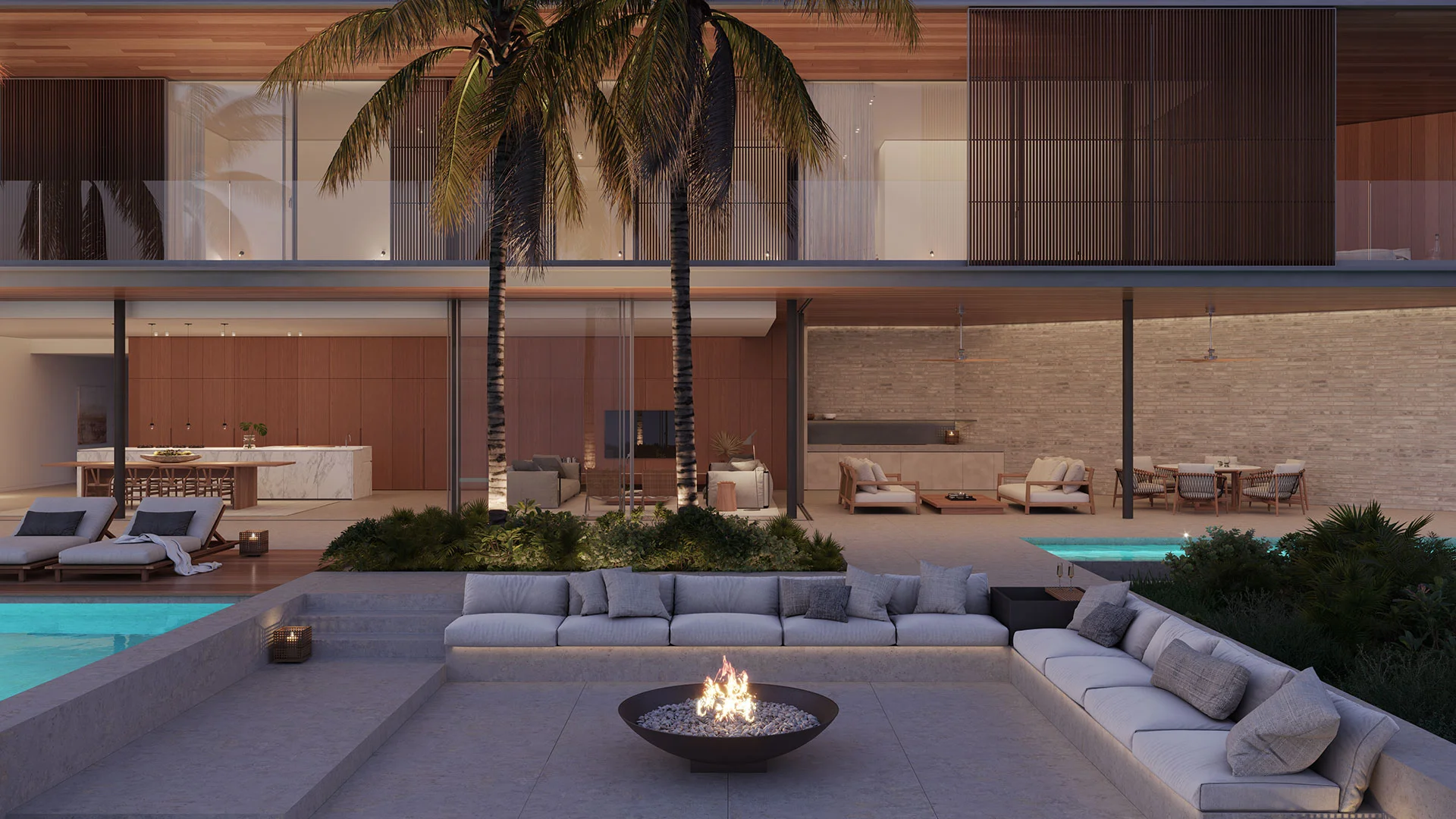 Firepit and lounging area